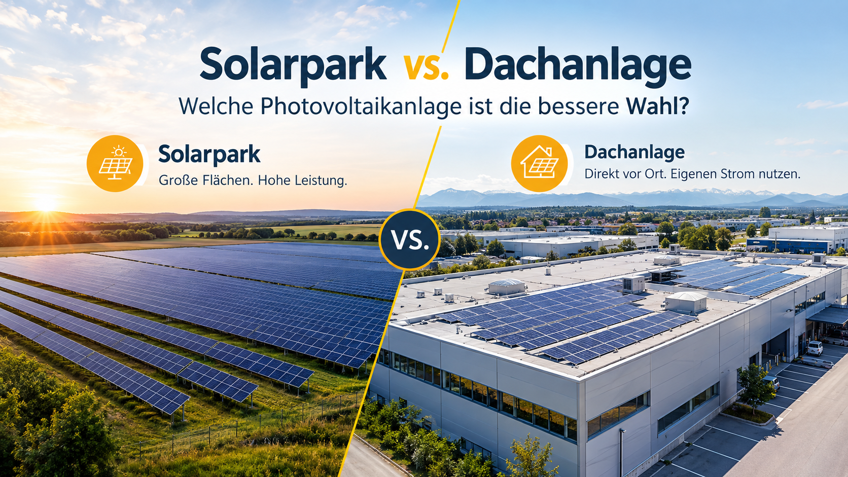 Solarpark oder Dachanlage Solarpark oder Dachanlage