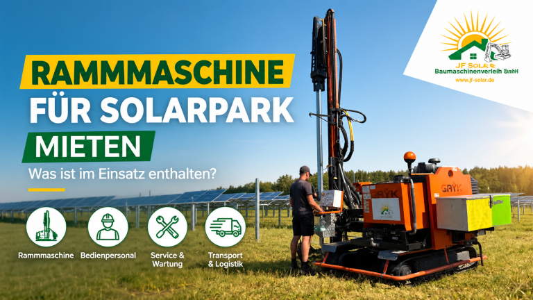 GAYK HRE 3000 Rammmaschine bei Rammarbeiten für einen Solarpark